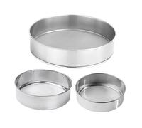 Mobestech 3 pièces Tamis à Farine Inox Mailles Fines pour Pâtisserie Cuisine Professionnelle Filtre Tamisage Poudre Léger Résistant Rouille pour Gâteau Cupcakes