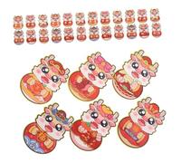 Mobestech 30 Pièces Enveloppes Rouges Style Chinois Dragon Nouvel An Chinois Traditionnelles Pochettes à Polyvalentes pour Festival