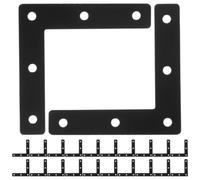 Mobestech 30 Pièces Équerre L en Acier Laminé à Froid Noir, Plaque de Réparation Plate Trous Pré-percés pour Fixation Rapide, pour Meubles et Projets DIY