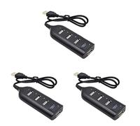 Mobestech 3pièces Hub USB Ports Compact Et Léger pour Pc Adaptateur USB Splitter avec Surcharge Compatible avec Vista XP Noir
