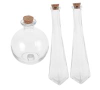 Mobestech 3pièces Lot de Bouteilles Verre avec Bouchon Liège pour Cérémonie De Mariage Pots Décoratifs pour Souvenirs Et Enterrement De Vie De Jeune Fille