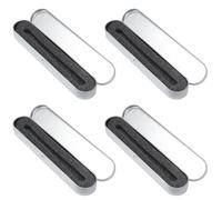 Mobestech 4 pièces Boîte Métallique Carrée Argentée avec Éponge Étui pour Stylos Coffret de Rangement Résistant à Eau Lot de Boîtes Fer pour Papeterie Protection Les Chocs et Taches