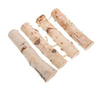 Mobestech 4 pièces Bûches de Bouleau Naturelles Branches Décoratives Bois Brut pour DIY Artisanat et Décoration Maison