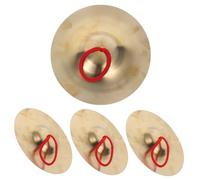 Mobestech 4 pièces Cymbales Cuivre pour Garçon Fille Instrument de Percussion Orff Léger et Portable pour Apprentissage Musical Groupe et Activités Éducatives