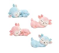 Mobestech 4 pièces Figurines Résine de Cerf Sika Décoration de Bureau Cartoon Ornements pour Maison et Bureau Accessoires Décoratifs Colorés