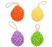 Mobestech 4 pièces Lot de Éponges Forme Goutte Eau Nid Abeille Exfoliantes Brosse Éponge Bain Douce pour Nettoyage Corporel et Soin Quotidien