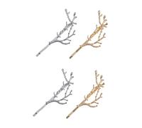Mobestech 4 pièces Lot de Pinces Cheveux Décoratives Métal Branches Élégantes Accessoires Coiffure Femmes et Filles Alliage Or et Argent Style Simple et Charmant