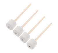 Mobestech 4 Pièces Maillets Timpani Feutre avec Manche Bois Baguettes Percussion Pour Grosse Caisse Orchestre et Batterie de Marche Accessoires Légers pour Concerts et Exercices