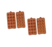 Mobestech 4 Pièces Moules Silicone pour Chocolat et Pâtisserie Antiadhésifs et pour Biscuits et Fondants Outils de Cuisson Flexibles et Faciles à Nettoyer Couleur Aléatoire