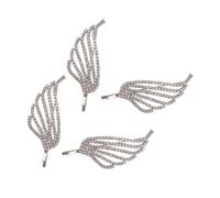 Mobestech 4 pièces Pince Cheveux Femme Aile Ange Strass Éclatant Barrettes Cristaux pour Mariage Fête et Usage Quotidien Argentées