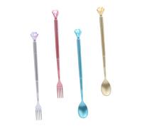 Mobestech 4 pièces Stylo Gel Créatif Fourchette Cuillère Forme Stylos Encre Fluide Étudiants Cadeau Portable Multifonction