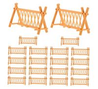 Mobestech 40 pièces Lot de Clôtures de Jardin Jaune Accessoires Miniatures pour Décoration de Jardin de Fées Barrières Bois Robustes pour Bac à Sable et Jeux Créatifs