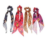 Mobestech 4pièces à Cheveux Halloween Scrunchies Thématiques Avec Motifs De Fantômes Et Citrouilles Pour Accessoires Festifs Pour De Fête