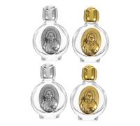 Mobestech 4pièces Bouteille Eau Bénite Cristal Rose Portable pour Décorations Église Et Prières Personnelles Lot de Petites Bouteilles