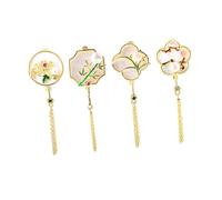 Mobestech 4pièces Broches à Pompon Perles Chinoises Pour Femmes Épingle à Revers Pour Robes Et Manteaux Accessoire De Vêtement Vintage