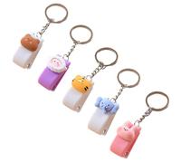 Mobestech 5 pièces Mini Agrafeuses Porte-clés Animaux Mignons Agrafeuse de Bureau Portable Petite Accessoire Scolaire Pratique pour Clés et Sacs