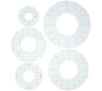 Mobestech 5 pièces Règles de Patchwork Circulaires Plastique Gabarits Quilting Antidérapants pour Couture Modèles Couture Précis et Durables