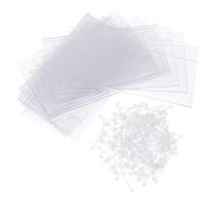 Mobestech 50 pièces Lot de Porte-étiquettes Clips Transparents avec Double Verrouillage Supports Affichage pour Prix Magasin Clips pour Étiquettes de Rayon Filaire Maintien Sécurisé pour