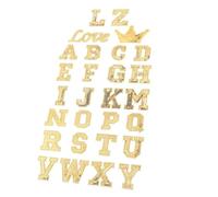 Mobestech 56 pièces Alphabet Patches Dorés Sequins Thermocollants pour Vêtements Sacs Chapeaux Écussons Brodés à Coudre Repasser Kit de Lettres Décoratives pour Personnalisation et