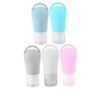 Mobestech 5pièces Flacons Vides Pour Shampoing Et Cosmétiques Set Pour Voyage Et Déplacement Avec Système De Suspension Et Fermeture Hermétique