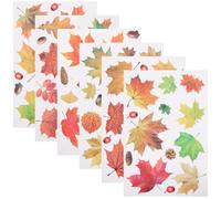 Mobestech 6 Feuilles Autocollant Feuille D'érable Créatif en Pvc pour Décoration Murale et Réfrigérateur, Ambiance Estivale pour Fête de Thanksgiving Maison Plusieurs styles