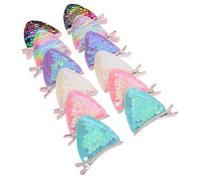 Mobestech 6 Paires Lot de Pinces Cheveux Oreilles Chat Accessoires Cheveux Petites Filles Barrettes Brillantes Strass Pinces Garçon Fille Déguisement Fête