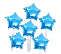Mobestech 6 Pièces Ballons Aluminium Étoile Bleus Décoration Fête Réutilisable pour Mariage Anniversaire et Saint Valentin