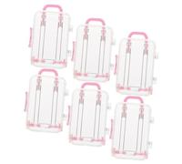Mobestech 6 Pièces Boîte à Bonbons Mini Valise Transparent Favor Box pour Mariage Baptême Anniversaire Thème Voyage pour et Bijoux