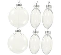 Mobestech 6 Pièces Boule de Noël Transparente Décorations DIY pour Arbre de Noël Ornements Suspendus Pet Casse Décorations Festives Remplissables pour et Événements Intérieurs