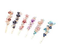 Mobestech 6 pièces Épingles Cheveux Femme Fleur Strass Vintage Accessoires Barrette pour Mariage Anniversaire Photographie