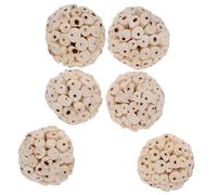 Mobestech 6 pièces Jouets à Mâcher Naturels pour Hamsters Lapins Cochons Balle Comestible Souple pour Petits Animaux de Recherche de Nourriture pour Cage