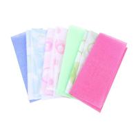 Mobestech 6 pièces Lot de Serviettes de Bain Exfoliantes Nylon pour Peau Mousse Dense et Facile à Sécher Nettoyage Corporel pour Salle de Bain à Domicile