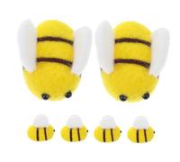 Mobestech 6 pièces Lot Petites Abeilles Laine Feutrée Douce pour Loisirs Créatifs Décoration Multifonctionnelle pour Accessoires Cheveux Porte-clés et Vêtements Fournitures DIY Charmantes