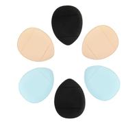 Mobestech 6 pièces Mini Houppettes Poudre Visage et Corps Mini Applicateurs Makeup Doux avec Bande de Maintien Lavables et Réutilisables pour Fond de Teint Naturel Spécialement pour Zone