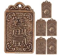 Mobestech 6 Pièces Porte-clés Amulette Laiton Huit Diagrammes Pendentif DIY Décor Religieux pour Fabrication Bijoux et Accessoires