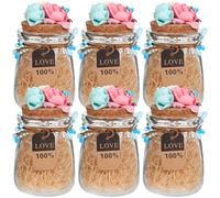 Mobestech 6 Pièces Verre Transparentes pour Bonbons Bouchon Liège Organisateur de Sucreries Élégant pour Mariages Événements