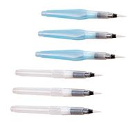 Mobestech 6 pièces Water Brush Pens Set For Watercolor Painting With Nylon Tips Refillable Water Reservoir Easy Ink Flow Control Portable And Art Supplies