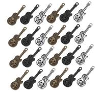 Mobestech 60 Pièces Mini Guitar Pendant Set Vintage Skull Music Theme Metal Charms For DIY Jewelry Making Bracelet Necklace Earring Keychain Craft Accessories