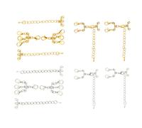 Mobestech 8 pièces Connecteurs pour Bracelets Multi Brins avec Fermoirs Mousquetons et Chaînes Extension pour Colliers DIY Bijoux