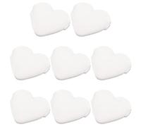 Mobestech 8 Pièces Houpette à Poudre en Forme de Cœur, Coussin de Maquillage Éponge, Blanc, Peluche Courte, Texture Douce, Retient Bien la Poudre, Femmes et Filles