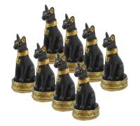 Mobestech 8 pièces Lot de Figurines Miniatures Chat Égyptien Résine Décoratives Statues Réalistes et Mignonnes pour Jardin et Intérieur Ornements Polyvalents pour Collection et Cadeaux
