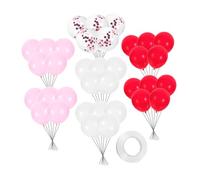 Mobestech 80 pièces Kit de Ballons de Décoration pour Saint Valentin Aluminium et Latex avec Ensemble Complet pour Mariage et Fête Accessoires de Décor de Fête avec Ballons Rouges Roses et