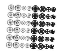 Mobestech 80 Pièces Kit de Boutons-pression Métal à Coudre et Boutons Ronds Invisibles pour Vêtements Sacs Chemises et Vestes Kit Polyvalent de Remplacement pour Jeans et Couture Facile