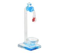 Mobestech Aquarium de Bureau Décoratif en Verre avec Robinet Flottant Petit Bocal à Poissons Artificiel Ornement d'eau Original pour Décoration de Table Basse Décorations de Bureau sans