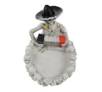 Mobestech Ashtray for Outdoors Resin Skull Desk Decor Compact Multifunctional Skull Figurine for Patio and Home Tabletop Easy-to-Clean Halloween Decoration Gift