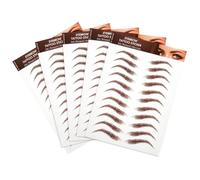 Mobestech Autocollants pour Sourcils Waterproof 5 Pièces Couleur Marron Transfert à L'eau Maquillage Femmes Sourcils Naturels Solide Usage Quotidien