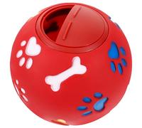 Mobestech Balle Distributeur de Friandises pour Chiens Grande Interactif Caoutchouc Rouge pour Chiots et Animaux Favorise Alimentation Lente et Entraînement Intellectuel