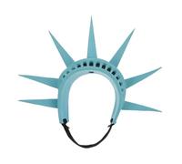Mobestech Bandeau à Pointes Statue Liberté Pour Femme, Couronne Gonflable En Plastique, Torche Légère, Accessoire De Costume Patriotique, Pour Fêtes Nationales Et Soirées Costumées