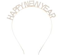 Mobestech Bandeau Du Nouvel An Bandeau Compact Compact Nouvel An Fête Faveur Accessoire De Cheveux Doré