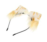 Mobestech Bandeau Oreilles Chat Orange Blanc Accessoire Coiffure Cosplay Costume Party et Pratique pour Fête et Photo